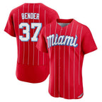 Kooe M.Marlins #37 Anthony Bender Player Red City Connect Home Limited Elite Stitched Jerseys