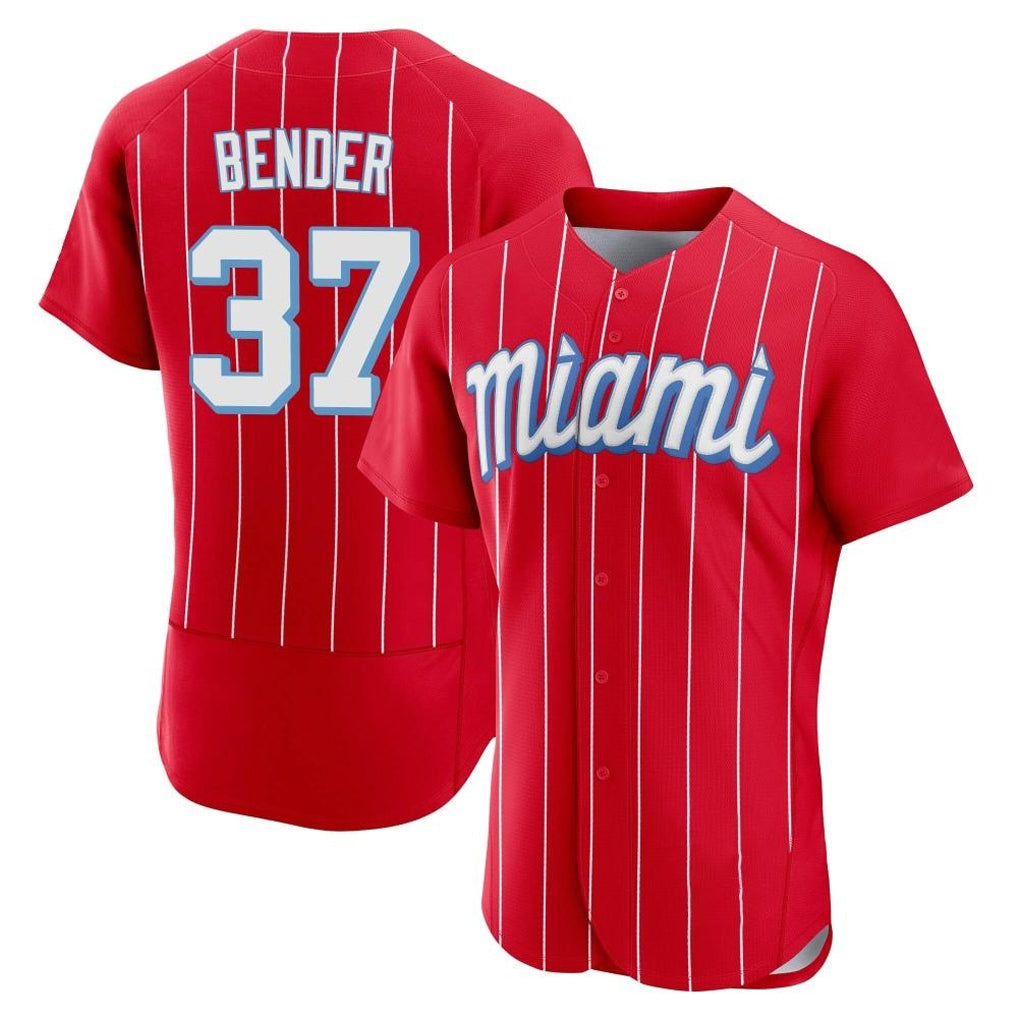 Kooe M.Marlins #37 Anthony Bender Player Red City Connect Home Limited Elite Stitched Jerseys