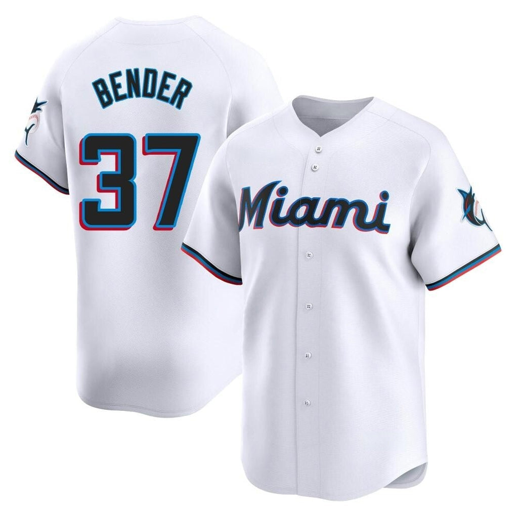 Kooe M.Marlins #37 Anthony Bender Player White  Home Limited Stitched Jerseys