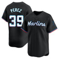 Kooe M.Marlins #39 Eury Perez Player Black  Home Limited Stitched Jerseys