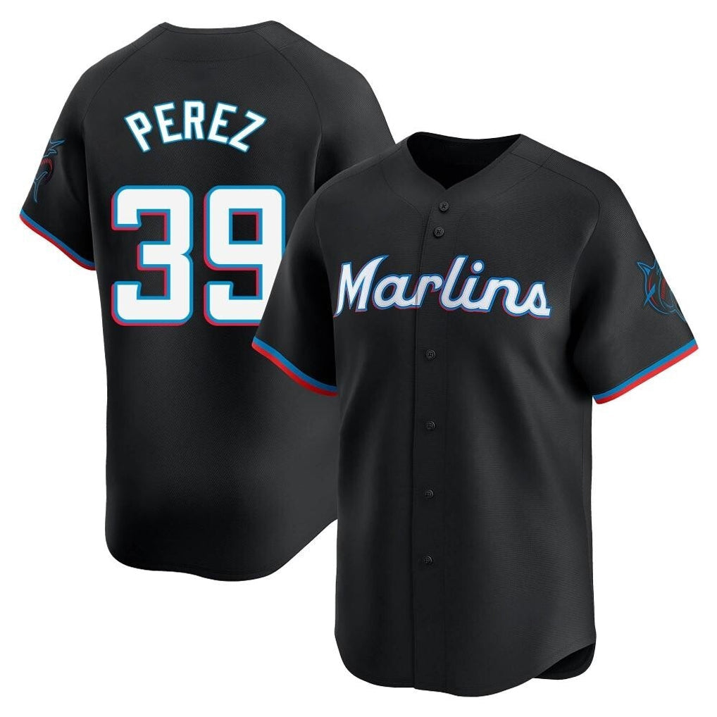 Kooe M.Marlins #39 Eury Perez Player Black  Home Limited Stitched Jerseys