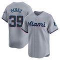 Kooe M.Marlins #39 Eury Perez Player Gray Home Limited Stitched Jerseys