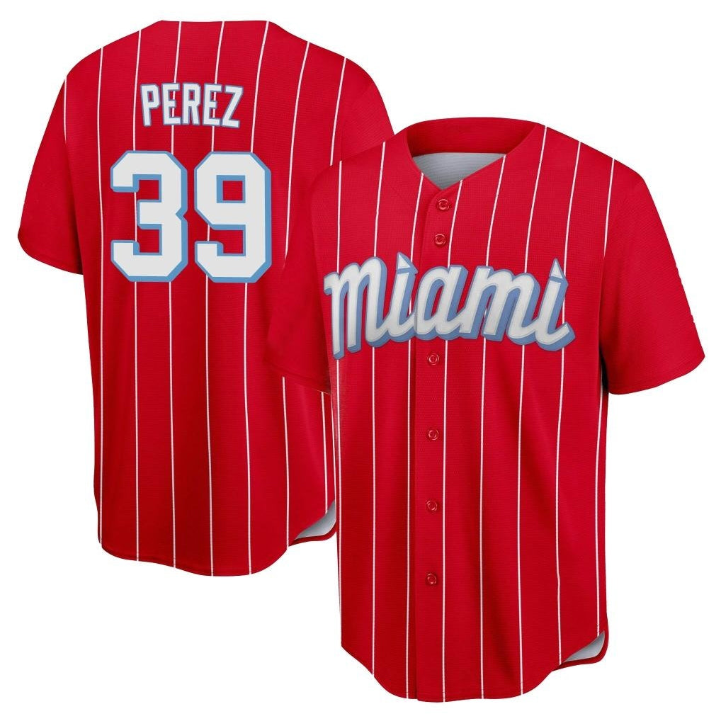 Kooe M.Marlins #39 Eury Perez Player Red City Connect Home Game Stitched Jerseys