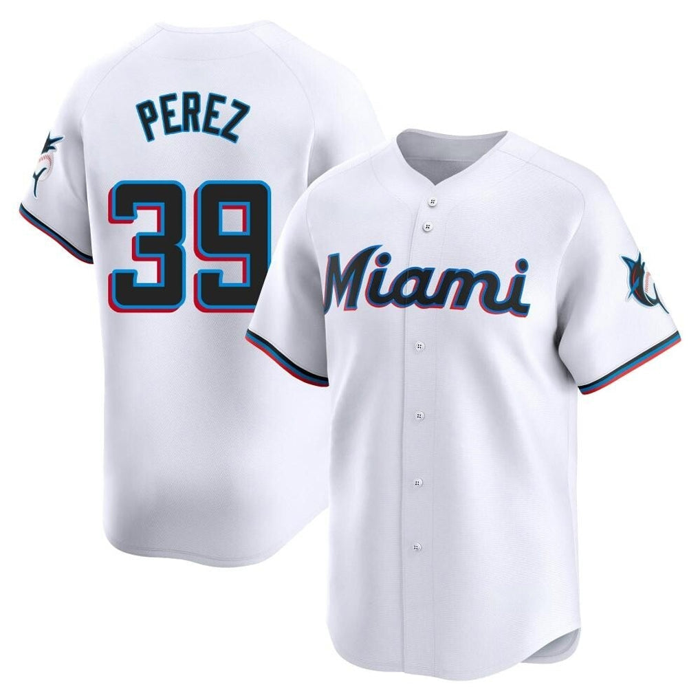 Kooe M.Marlins #39 Eury Perez Player White  Home Limited Stitched Jerseys