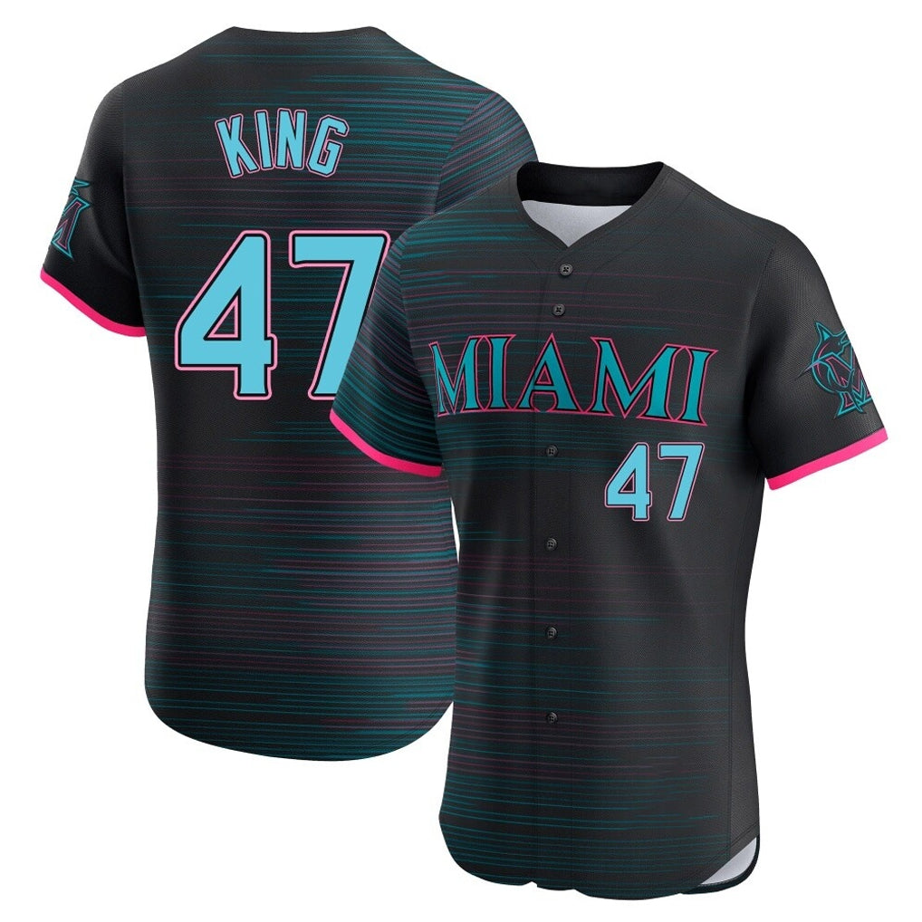 Kooe M.Marlins #47 John King Player Black City Connect Home Limited Elite Stitched Jerseys