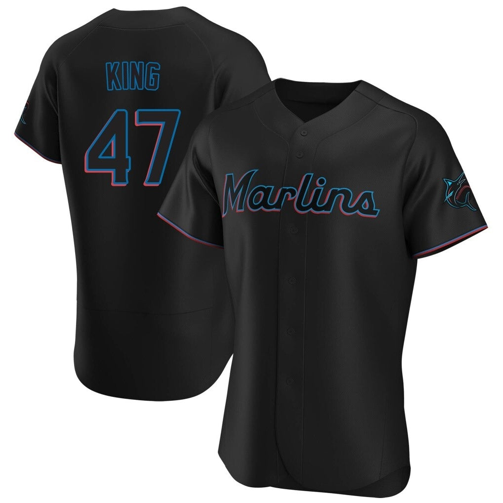 Kooe M.Marlins #47 John King Player Black Home Limited Elite Stitched Jerseys