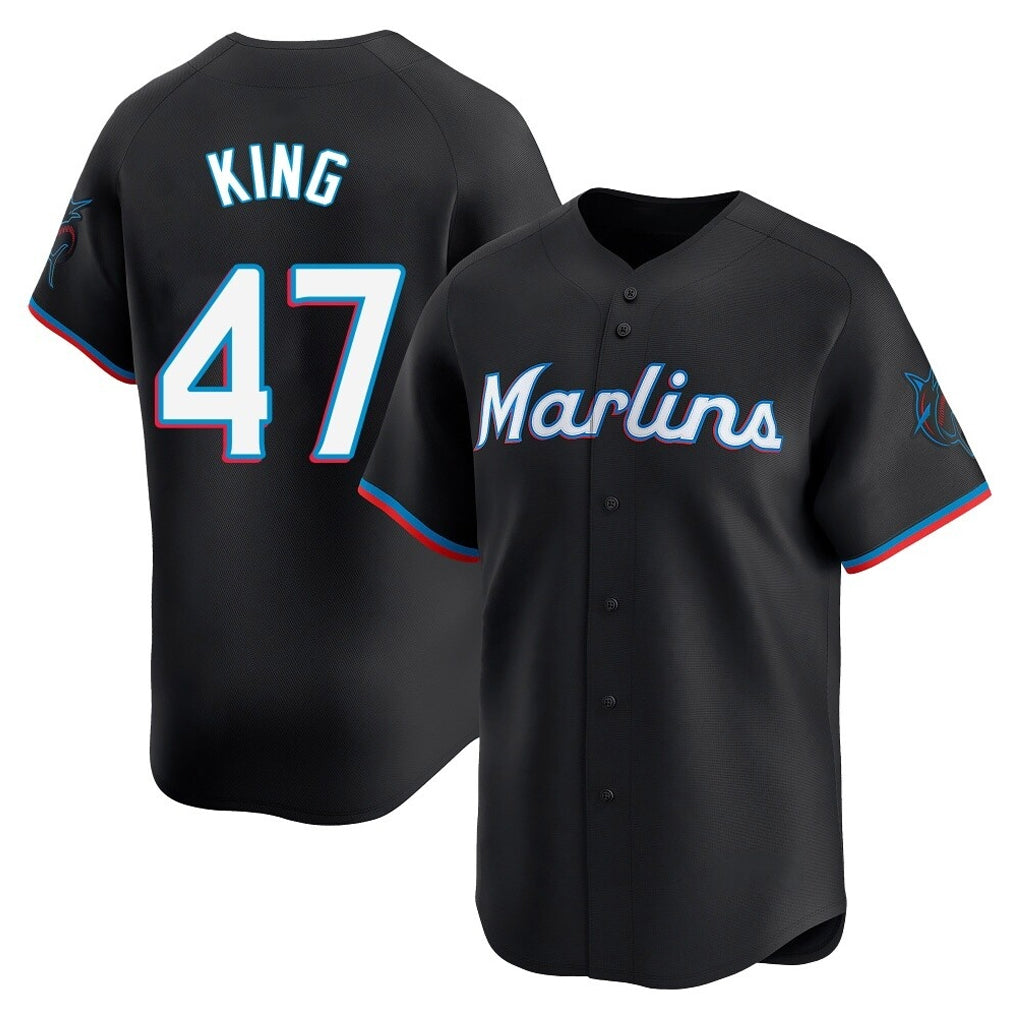 Kooe M.Marlins #47 John King Player Black Home Limited Stitched Jerseys
