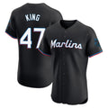 Kooe M.Marlins #47 John King Player Black Vapor Home Limited Elite Stitched Jerseys