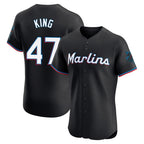 Kooe M.Marlins #47 John King Player Black Vapor Home Limited Elite Stitched Jerseys
