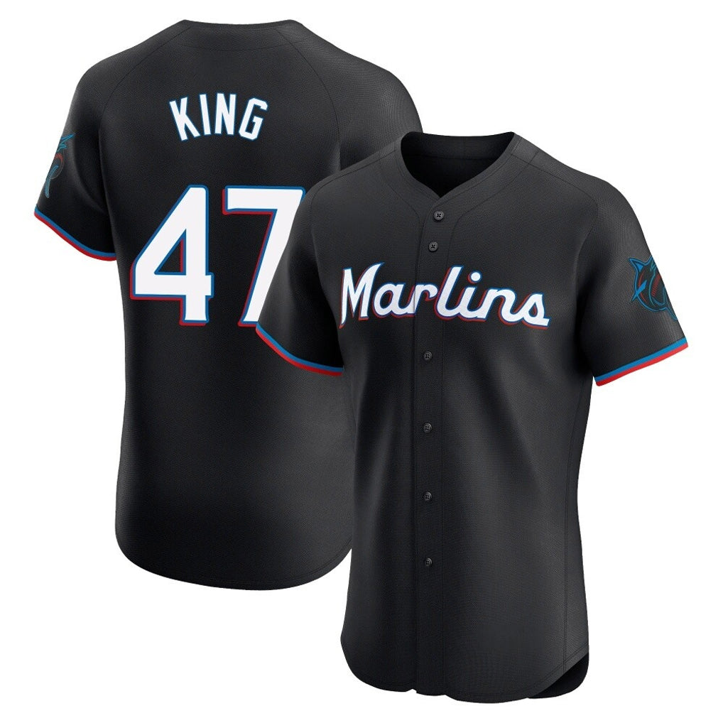Kooe M.Marlins #47 John King Player Black Vapor Home Limited Elite Stitched Jerseys