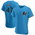 Kooe M.Marlins #47 John King Player Blue Home Limited Elite Stitched Jerseys