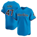 Kooe M.Marlins #47 John King Player Blue Home Limited Stitched Jerseys