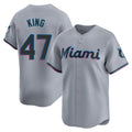 Kooe M.Marlins #47 John King Player Gray  Home Limited Stitched Jerseys