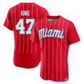 Kooe M.Marlins #47 John King Player Red City Connect Home Limited Elite Stitched Jerseys