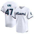 Kooe M.Marlins #47 John King Player White  Home Limited Stitched Jerseys