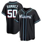 Kooe M.Marlins #50 Agustin Ramirez Player Black Fashion Out Home Game Stitched Jerseys