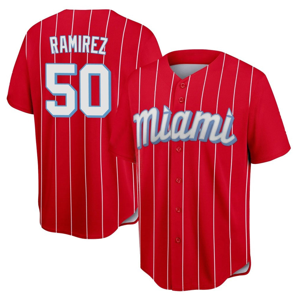 Kooe M.Marlins #50 Agustin Ramirez Player Red City Connect Home Game Stitched Jerseys