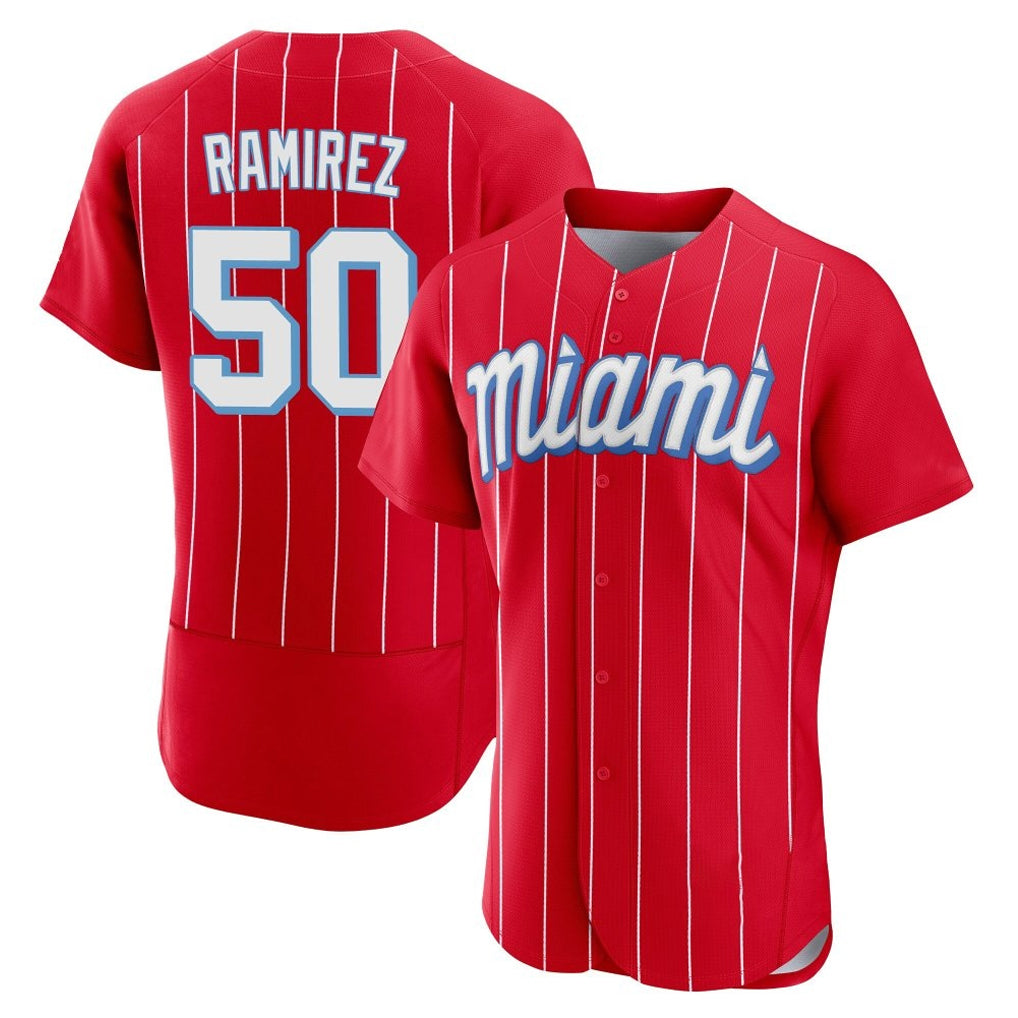 Kooe M.Marlins #50 Agustin Ramirez Player Red City Connect Home Limited Elite Stitched Jerseys