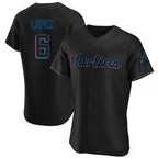 Kooe M.Marlins #6 Otto Lopez Player Black Home Limited Elite Stitched Jerseys