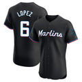Kooe M.Marlins #6 Otto Lopez Player Black Vapor Home Limited Elite Stitched Jerseys