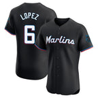 Kooe M.Marlins #6 Otto Lopez Player Black Vapor Home Limited Elite Stitched Jerseys