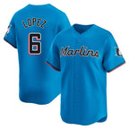 Kooe M.Marlins #6 Otto Lopez Player Blue Home Limited Stitched Jerseys