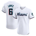 Kooe M.Marlins #6 Otto Lopez Player White  Home Limited Elite Stitched Jerseys