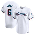 Kooe M.Marlins #6 Otto Lopez Player White  Home Limited Stitched Jerseys