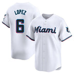 Kooe M.Marlins #6 Otto Lopez Player White  Home Limited Stitched Jerseys