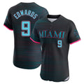 Kooe M.Marlins #9 Xavier Edwards Player Black City Connect Home Limited Elite Stitched Jerseys