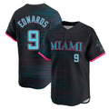 Kooe M.Marlins #9 Xavier Edwards Player Black City Connect Home Limited Stitched Jerseys
