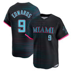 Kooe M.Marlins #9 Xavier Edwards Player Black City Connect Home Limited Stitched Jerseys