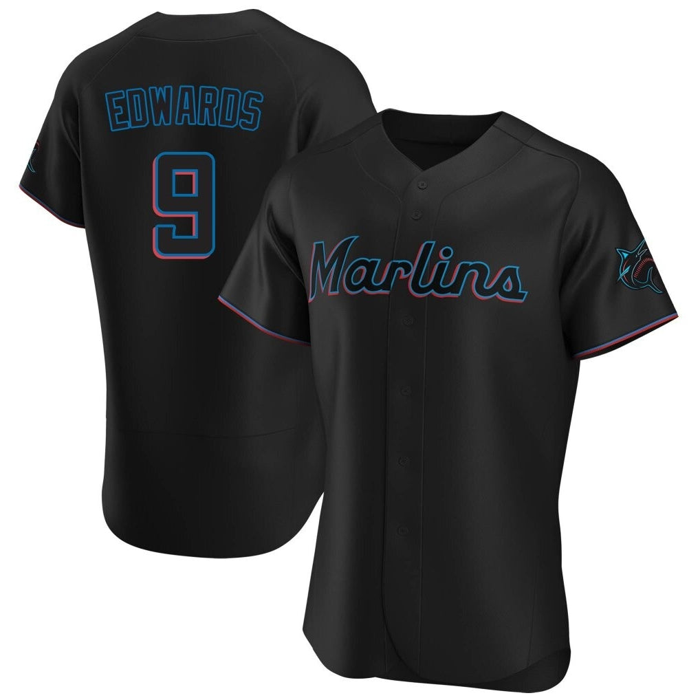 Kooe M.Marlins #9 Xavier Edwards Player Black Home Limited Elite Stitched Jerseys