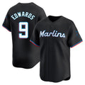 Kooe M.Marlins #9 Xavier Edwards Player Black  Home Limited Stitched Jerseys