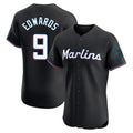 Kooe M.Marlins #9 Xavier Edwards Player Black Vapor Home Limited Elite Stitched Jerseys