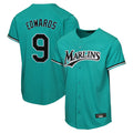 Kooe M.Marlins #9 Xavier Edwards Player Teal Home Game Stitched Jerseys
