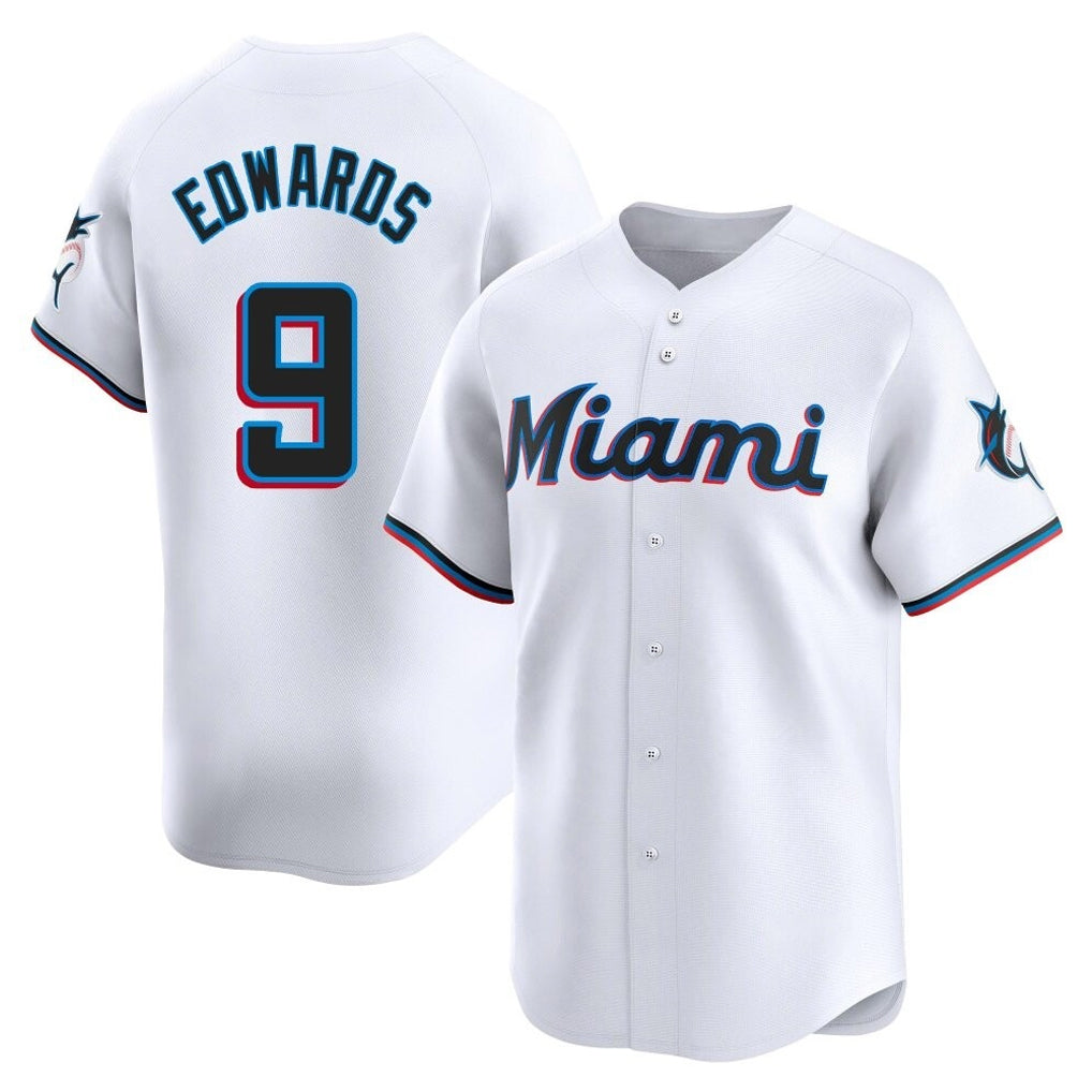 Kooe M.Marlins #9 Xavier Edwards Player White  Home Limited Stitched Jerseys