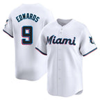 Kooe M.Marlins #9 Xavier Edwards Player White  Home Limited Stitched Jerseys