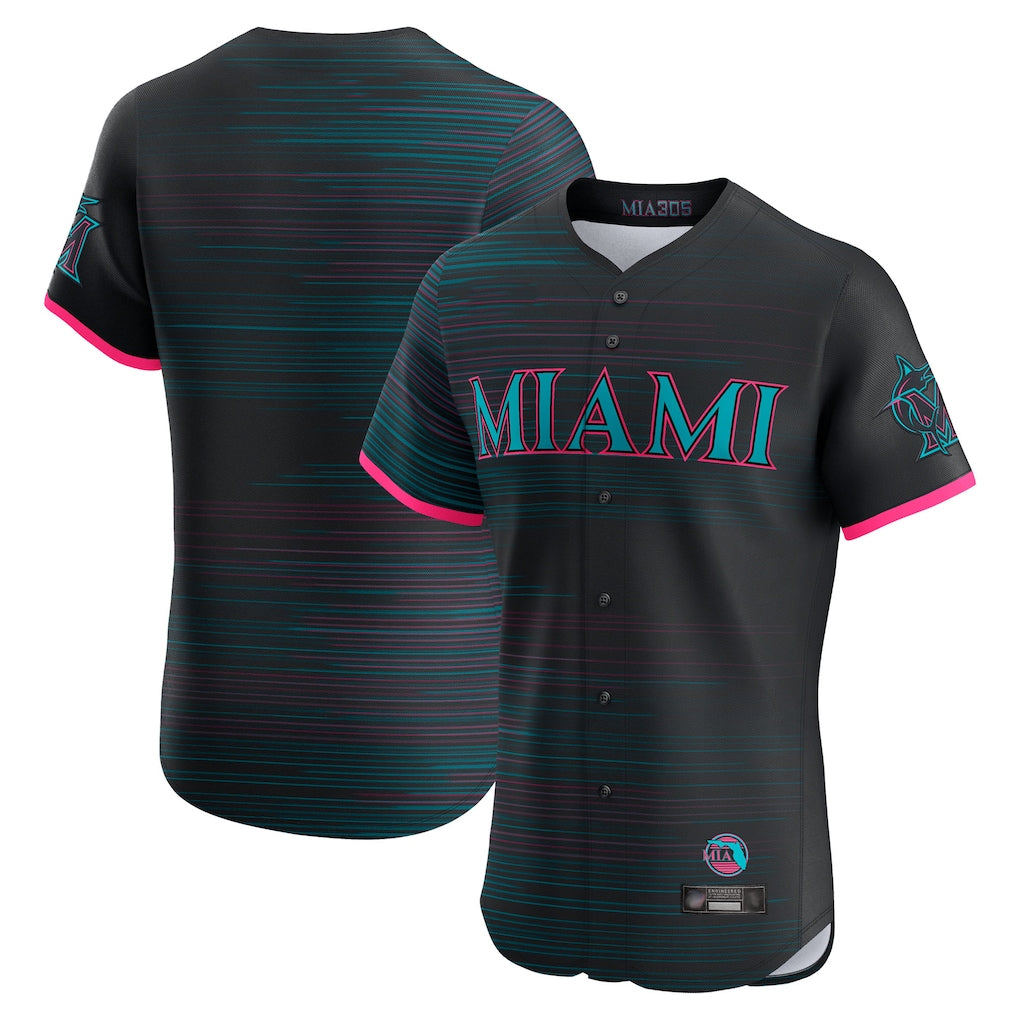 Kooe M.Marlins Blank Player Black City Connect Home Limited Elite Stitched Jerseys