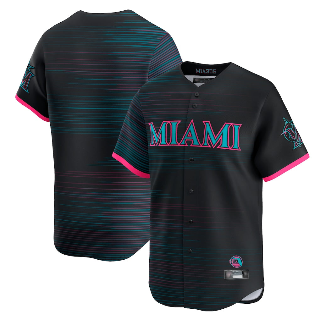 Kooe M.Marlins Blank Player Black City Connect Home Limited Stitched Jerseys