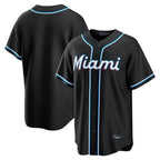 Kooe M.Marlins Blank Player Black Fashion Out Home Game Stitched Jerseys