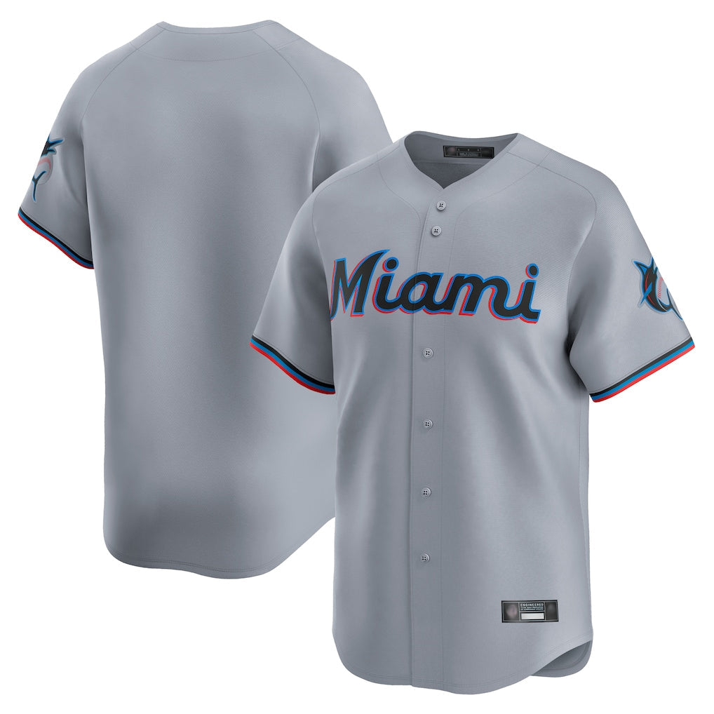 Kooe M.Marlins Blank Player Gray Home Limited Stitched Jerseys