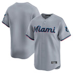 Kooe M.Marlins Blank Player Gray Home Limited Stitched Jerseys