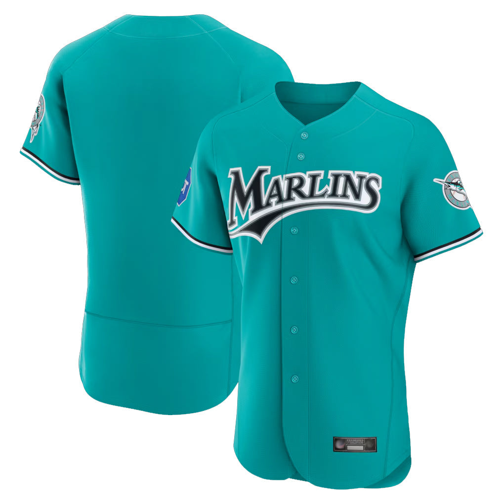 Kooe M.Marlins Blank Player Teal Mitchell & Ness Cooperstown Collection Limited Elite Stitched Jerseys