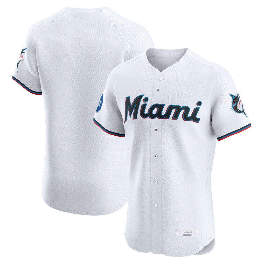 Kooe M.Marlins Blank Player White Home Limited Elite Stitched Jerseys