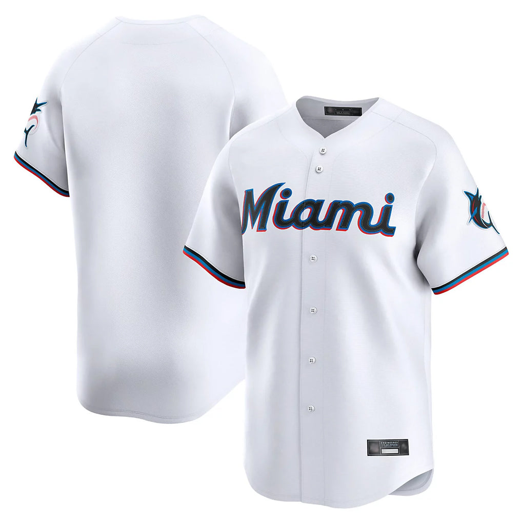 Kooe M.Marlins Blank Player White Home Limited Stitched Jerseys