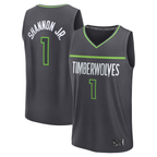 Kooe M.Timberwolves #1 Terrence Shannon Jr. Anthracite Fast Break Replica Stitched Jerseys - Statement Edition