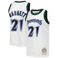 Kooe M.Timberwolves #21 Kevin Garnett Mitchell & Ness White Hardwood Classics Swingman Stitched Jerseys
