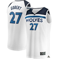 Kooe M.Timberwolves #27 Rudy Gobert White Fast Break Replica Player Stitched Jerseys - Association Edition