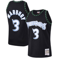 Kooe M.Timberwolves #3 Stephon Marbury Mitchell & Ness Black 1997-1998 Hardwood Classics Swingman Stitched Jerseys